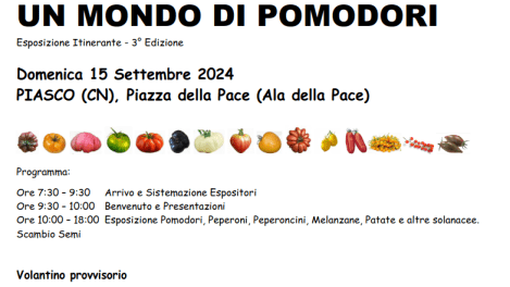 Un mondo di pomodori 2024 @ PIASCO (CN)