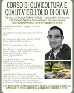 Corso di Olivicoltura e qualità dell'olio di oliva @ WEB